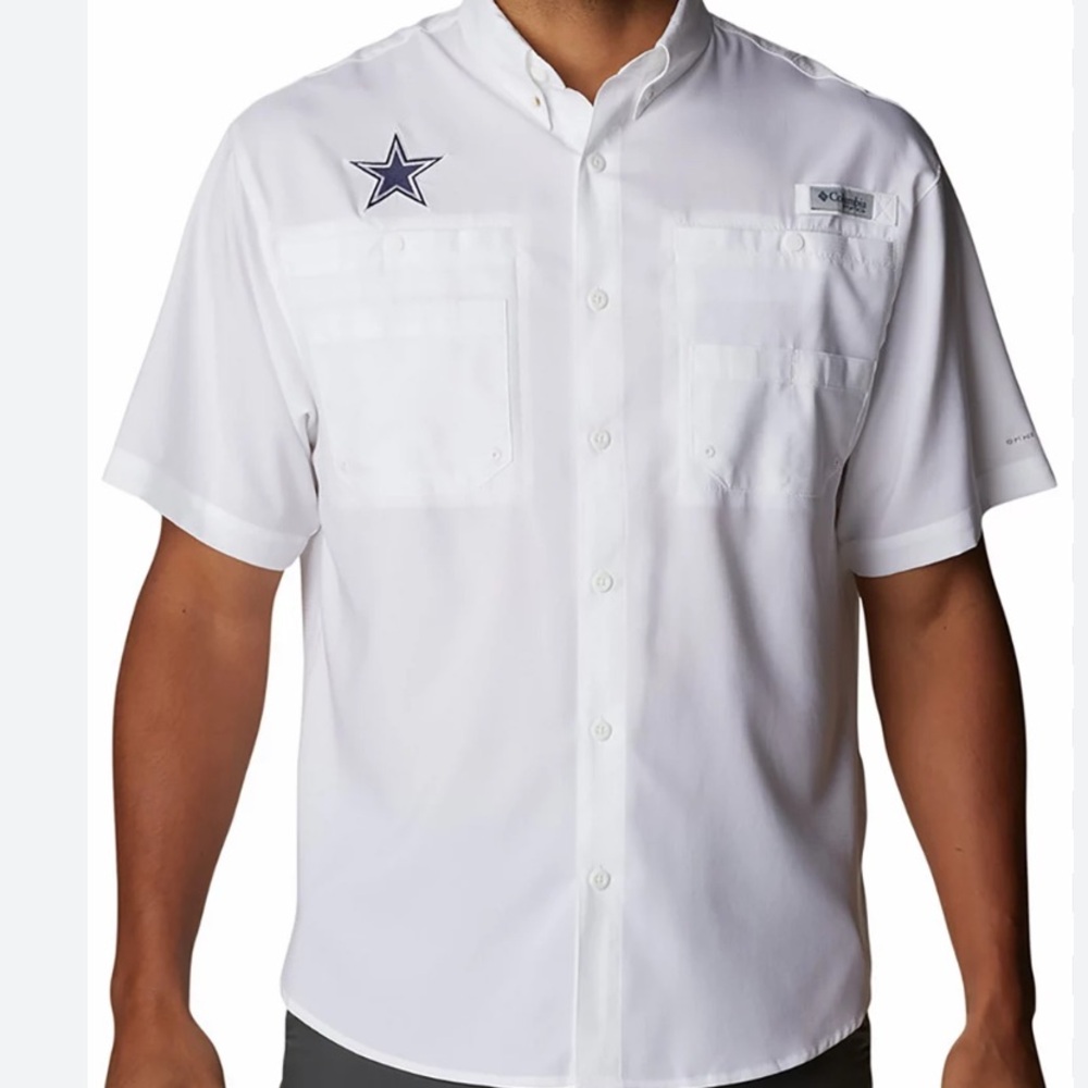 Columbia Dallas Cowboys PFG Short Sleeve Shirt | white | XL